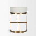 Hollyfield II Cream Fabric Seat W Gold Metal Base Counter Stool - Default Title
