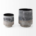 Squally 60L x 60W x 64H BlackBrown Glass Ombre Textured Small Vase - Default Title