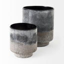 Squally 80L x 80W x 86H BlackBrown Glass Ombre Textured Vase - Default Title