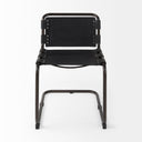 Berbick 33 Total Height Black Leather w Iron Frame Dining Chair - Default Title