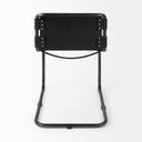 Berbick 33 Total Height Black Leather w Iron Frame Dining Chair - Default Title
