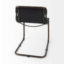 Berbick 33 Total Height Black Leather w Iron Frame Dining Chair - Default Title
