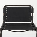 Berbick 33 Total Height Black Leather w Iron Frame Dining Chair - Default Title