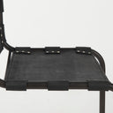 Berbick 33 Total Height Black Leather w Iron Frame Dining Chair - Default Title