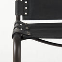 Berbick 33 Total Height Black Leather w Iron Frame Dining Chair - Default Title