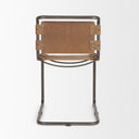 Berbick 33 Total Height Medium Brown Leather w Iron Frame Dining Chair - Default Title