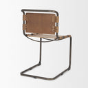 Berbick 33 Total Height Medium Brown Leather w Iron Frame Dining Chair - Default Title