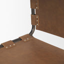 Berbick 33 Total Height Medium Brown Leather w Iron Frame Dining Chair - Default Title