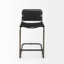 Berbick 21L x 25W x 38H Black Leather W Iron Frame Counter Stool - Default Title
