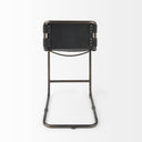 Berbick 21L x 25W x 38H Black Leather W Iron Frame Counter Stool - Default Title