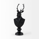 Mozart 82L x 60W x 225H Black Painted Resin Deer Bust - Default Title