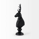 Mozart 82L x 60W x 225H Black Painted Resin Deer Bust - Default Title