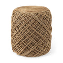 Allium Brown Handwoven Wool Cylindrical Pouf - Default Title