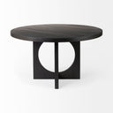 Liesl 54L x 540W x 300H Black Wood W Circular Top Dining Table - Default Title