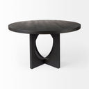 Liesl 54L x 540W x 300H Black Wood W Circular Top Dining Table - Default Title