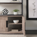 Braxton II Light Brown Wood and Iron Three Shelf Shelving Unit 415L x 185W x 9 - Default Title
