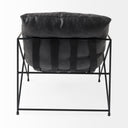 Leonidas 285L x 295W x 340H Black Faux Leather Seat W Black Metal Frame Accent Chair - Default Title
