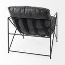 Leonidas 285L x 295W x 340H Black Faux Leather Seat W Black Metal Frame Accent Chair - Default Title