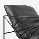 Leonidas 285L x 295W x 340H Black Faux Leather Seat W Black Metal Frame Accent Chair - Default Title