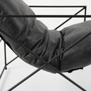 Leonidas 285L x 295W x 340H Black Faux Leather Seat W Black Metal Frame Accent Chair - Default Title