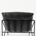 Leonidas 285L x 295W x 340H Black Faux Leather Seat W Black Metal Frame Accent Chair - Default Title