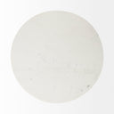 Maxwell 48L x 48W x 30H White Marble Round Top W Black Metal and Wood Pedestal Base Dining Table - Default Title