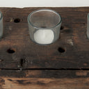 Lakara Reclaimed Wood Eight Tealight Table Candle Holder - Default Title
