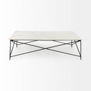 Lorlei I 530 X 350 X 155 White Marble Top W X-Shaped Gray Iron Base Coffee Table - Default Title