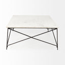 Lorlei I 530 X 350 X 155 White Marble Top W X-Shaped Gray Iron Base Coffee Table - Default Title