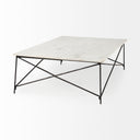 Lorlei I 530 X 350 X 155 White Marble Top W X-Shaped Gray Iron Base Coffee Table - Default Title