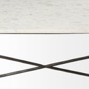 Lorlei I 530 X 350 X 155 White Marble Top W X-Shaped Gray Iron Base Coffee Table - Default Title