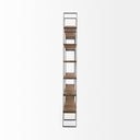 Taunton 80L x 105W x 90H Medium Brown Wood W Antique Nickel Metal Frame 6 Tier Shelving Unit - Default Title