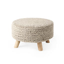 Bina 240L x 240W x 140H Light Gray 4 Legged Wool Stool - Default Title