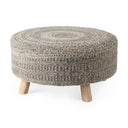 Bina 300L x 300W x 150H Dark Gray 4 Legged Wool Stool - Default Title