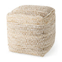 Ekani 160L x 160W x 160H CreamBeige Cotton Pouf - Default Title