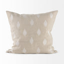 Enya 18L x 18W Beige and Cream Fabric Patterned Decorative Pillow Cover - Default Title