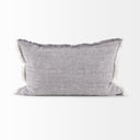 Thais 13L x 21W Gray Fabric Fringed Decorative Pillow Cover - Default Title