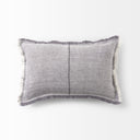 Thais 13L x 21W Gray Fabric Fringed Decorative Pillow Cover - Default Title