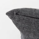Sibyl 13L x 21W Black Fabric Striped and White Fringed Decorative Pillow Cover - Default Title