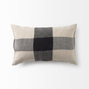Raquel 13L x 21W Beige and Black Fabric Plaid Decorative Pillow Cover - Default Title