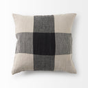 Raquel 18L x 18W Beige and Black Fabric Plaid Decorative Pillow Cover - Default Title