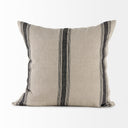 Hattie 20L x 20W Beige and Black Fabric Striped Decorative Pillow Cover - Default Title