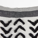 Kimia 20L x 20W White and Black Fabric Herringbone and Fringed Decorative Pillow Cover - Default Title