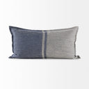 Aubrielle 14L x 26W Gray and Blue Fabric Color Blocked Decorative Pillow Cover - Default Title