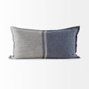 Aubrielle 14L x 26W Gray and Blue Fabric Color Blocked Decorative Pillow Cover - Default Title