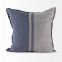 Aubrielle 20L x 20W Gray and Blue Fabric Color Blocked Decorative Pillow Cover - Default Title