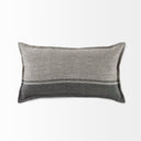 Zadie 14L x 26W Light Gray and Dark Gray Fabric Color Blocked Decorative Pillow Cover - Default Title