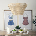 Marimba 40 L x 40 W x 24 H Natural Cane 6 Tier Chandelier - Default Title
