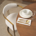Hollyfield II Cream Fabric Seat W Gold Iron Frame Dining Chair - Default Title