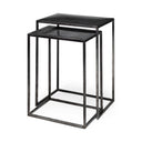 Kasey Set of 2 177L x 126W x 244H Galvanized Metal Nesting Accent Tables - Default Title